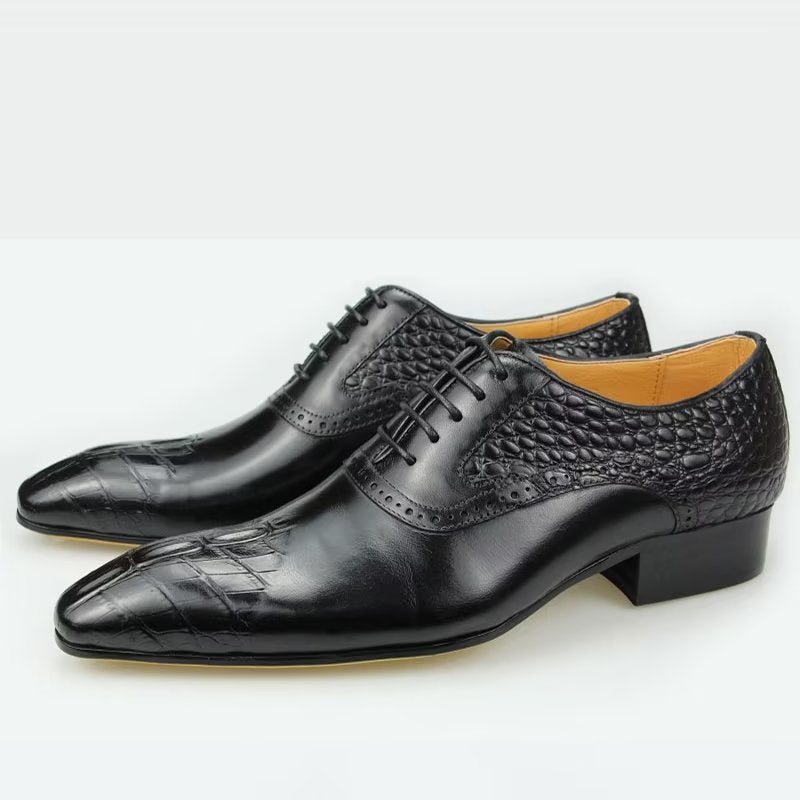 Formelle Herre Sko Deluxe Leather Overdådig Brogue Nuptial Oxford - Svart