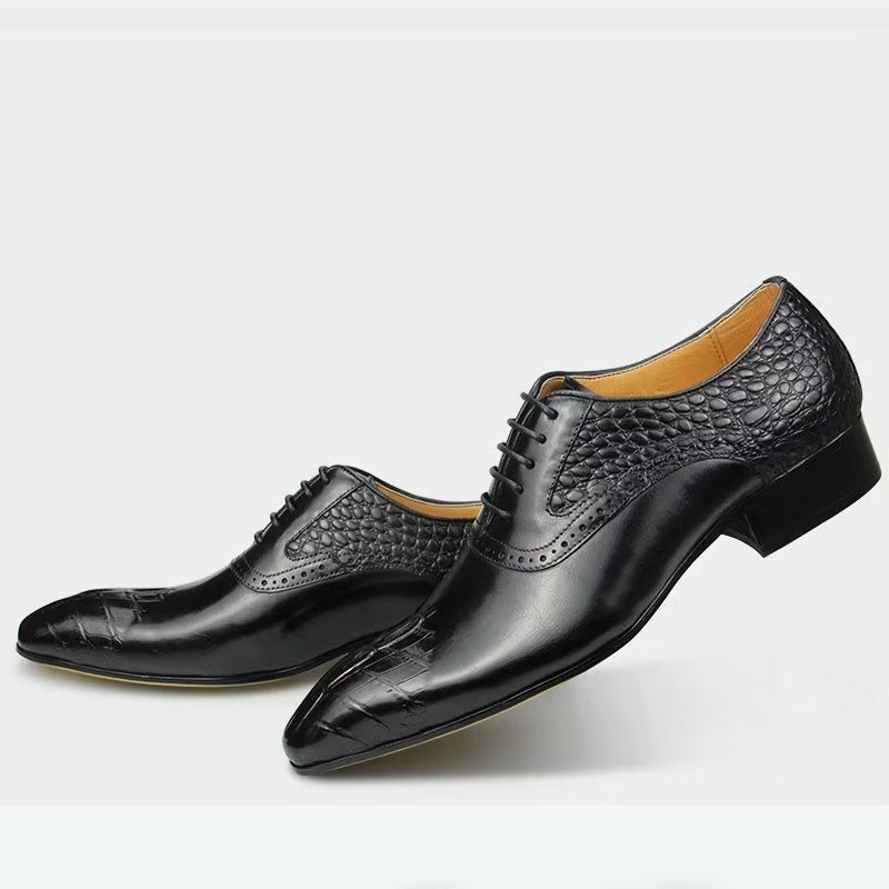 Formelle Herre Sko Deluxe Leather Overdådig Brogue Nuptial Oxford - Svart