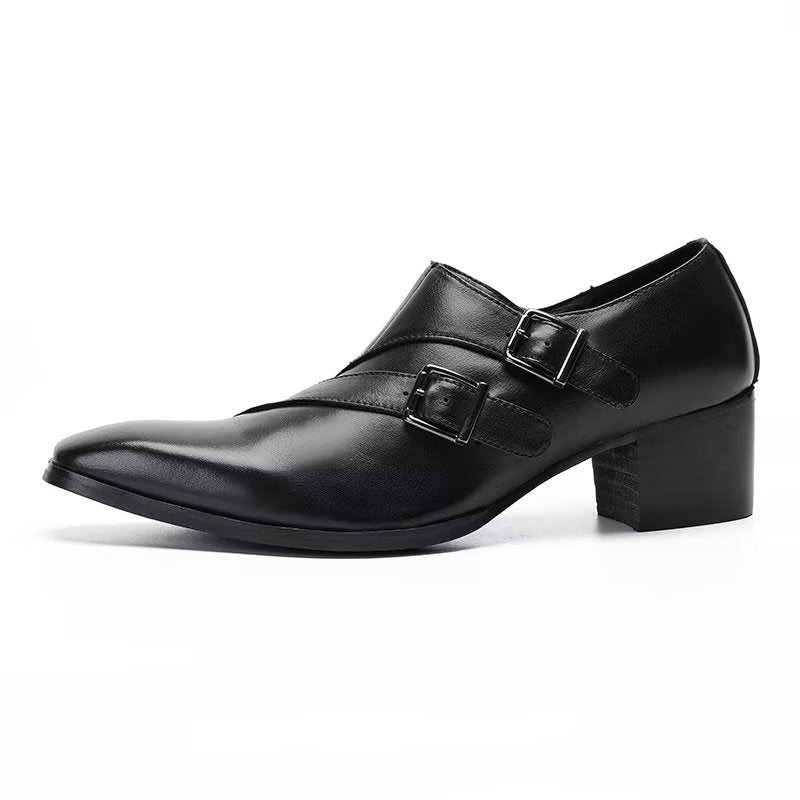 Formelle Herre Sko Eksotiske Monkstrap Dress - Svart