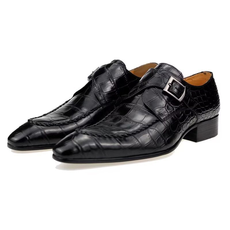 Formelle Herre Sko Ekte Skinn Luksus Elegant Brogue Bryllup Oxford - Svart