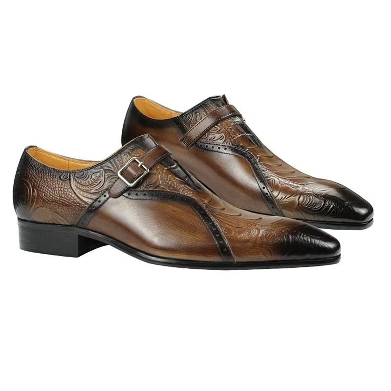 Formelle Herre Sko Elegante Ekte Skinn Bryllup Brogue - Kaffe