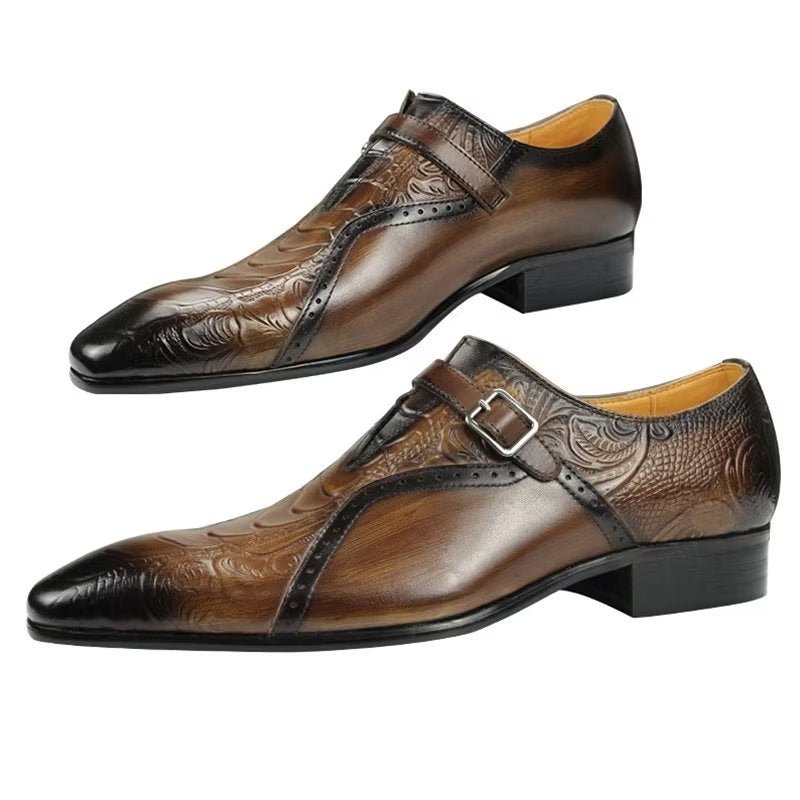 Formelle Herre Sko Elegante Ekte Skinn Bryllup Brogue - Kaffe