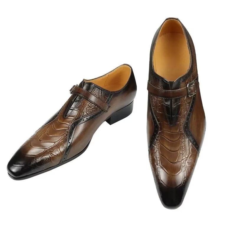 Formelle Herre Sko Elegante Ekte Skinn Bryllup Brogue - Kaffe