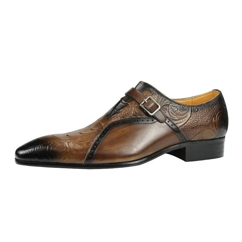 Formelle Herre Sko Elegante Ekte Skinn Bryllup Brogue - Kaffe