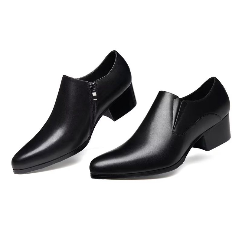 Formelle Herre Sko Elegante Spisse Tå Slip-on Kjole - Svart