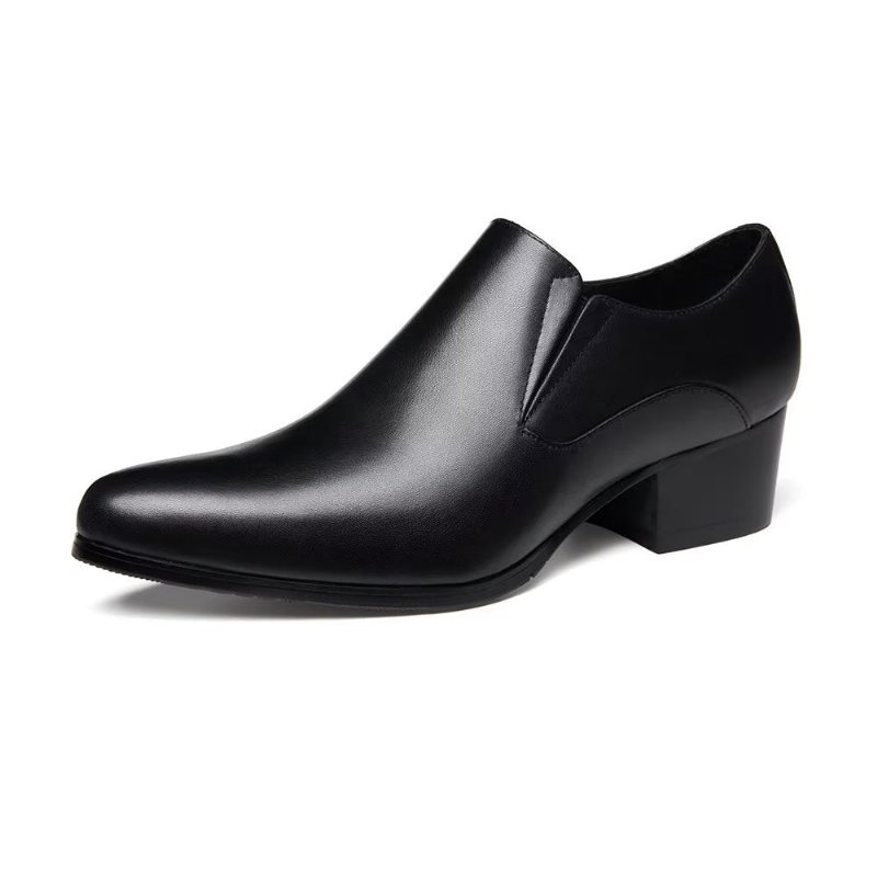 Formelle Herre Sko Elegante Spisse Tå Slip-on Kjole - Svart