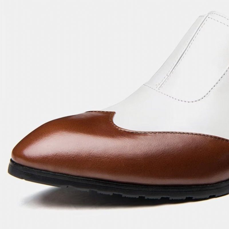 Formelle Herre Sko Elegante Spisse Tå Slip-on Kjole - Hvit