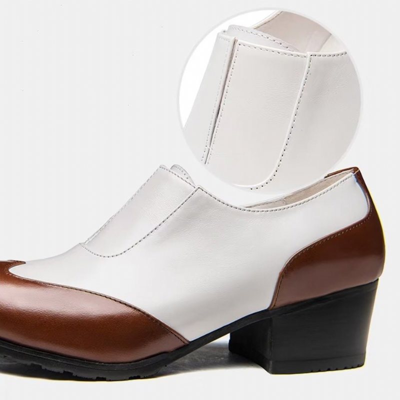 Formelle Herre Sko Elegante Spisse Tå Slip-on Kjole - Hvit