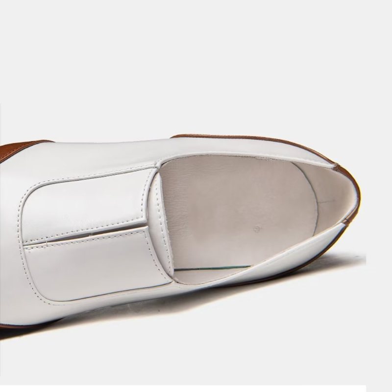 Formelle Herre Sko Elegante Spisse Tå Slip-on Kjole - Hvit