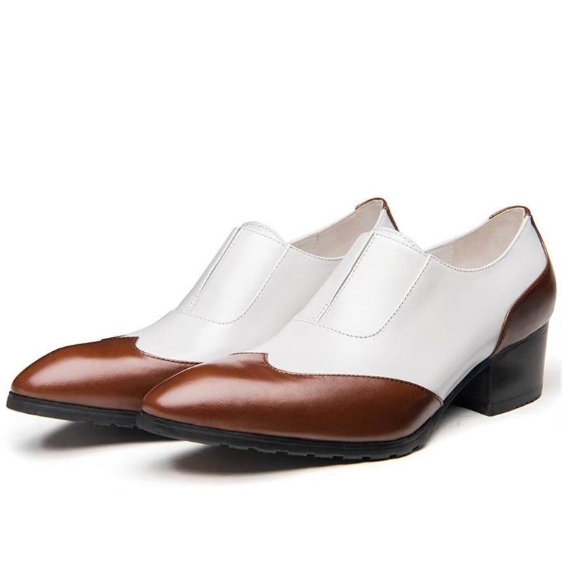 Formelle Herre Sko Elegante Spisse Tå Slip-on Kjole - Hvit