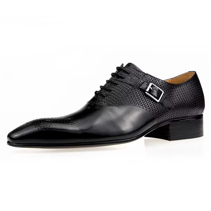 Formelle Herre Sko Elegante Tilpassede Brogue Skinn Bryllup - Sort