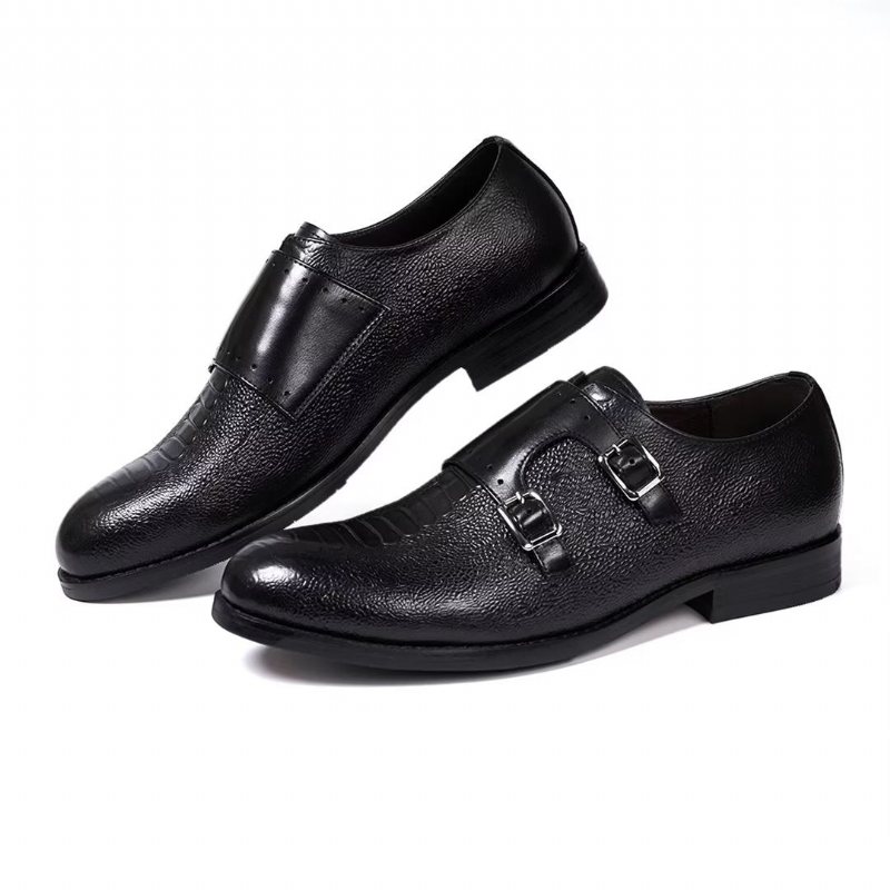 Formelle Herre Sko Executive Style Slip-on Skinnsko - Svart