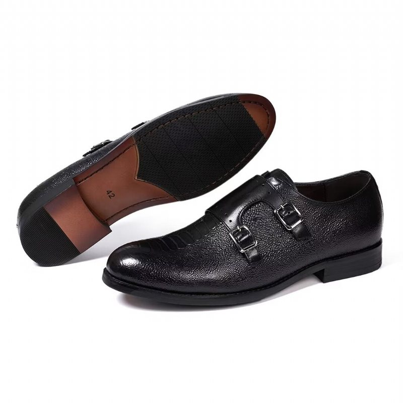 Formelle Herre Sko Executive Style Slip-on Skinnsko - Svart