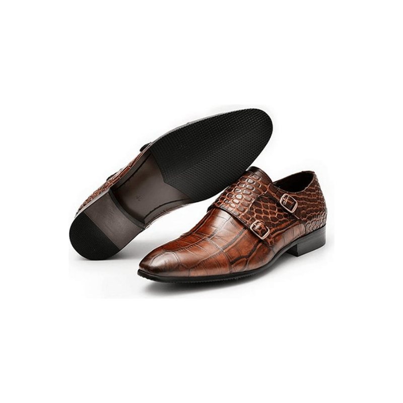 Formelle Herre Sko Exotic Texture Dress Shoes - Kaffe