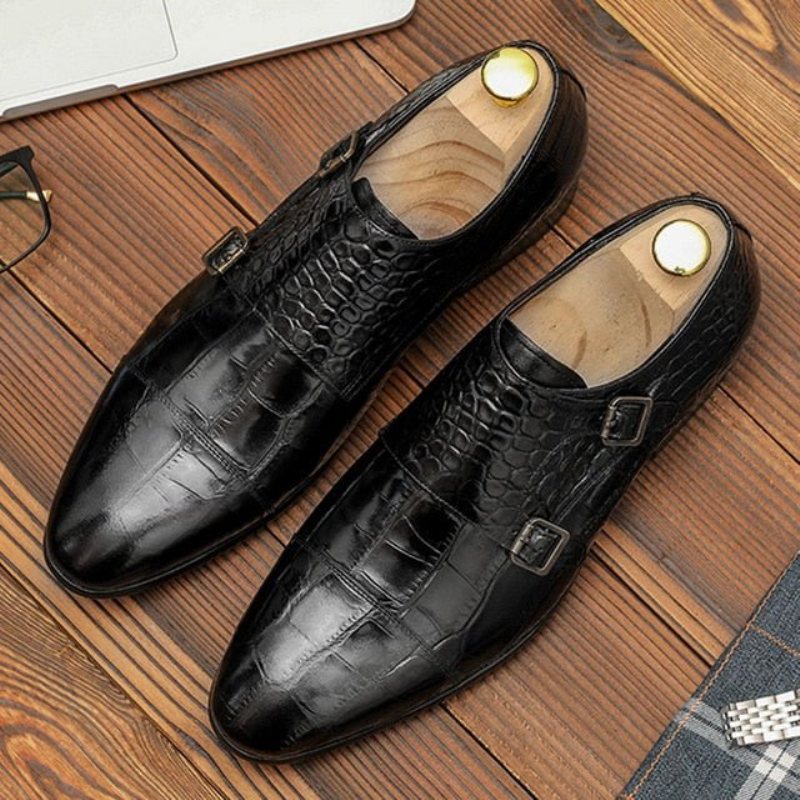 Formelle Herre Sko Exotic Texture Dress Shoes - Sort