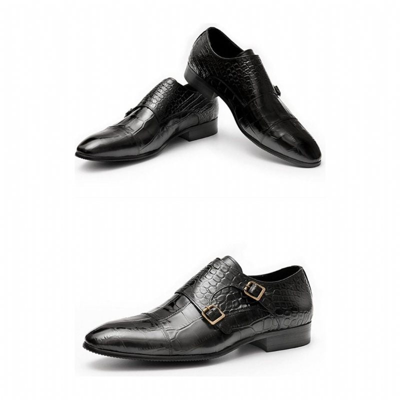 Formelle Herre Sko Exotic Texture Dress Shoes - Sort