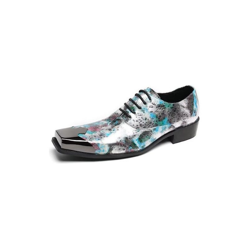 Formelle Herre Sko Exotic Texture Oxford Dress Shoes - Blå