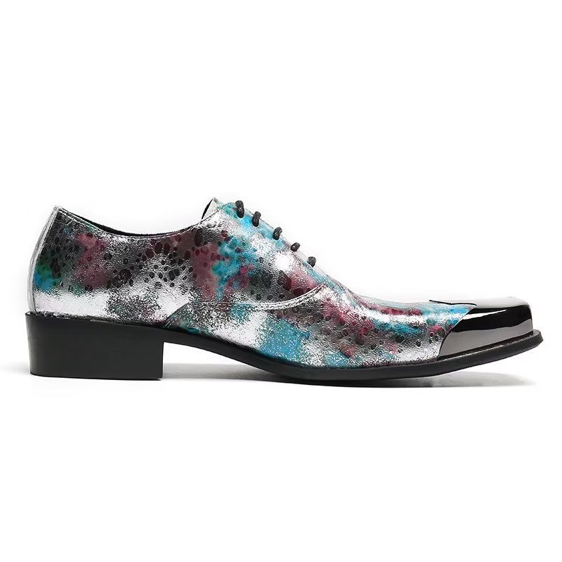 Formelle Herre Sko Exotic Texture Oxford Dress Shoes - Blå