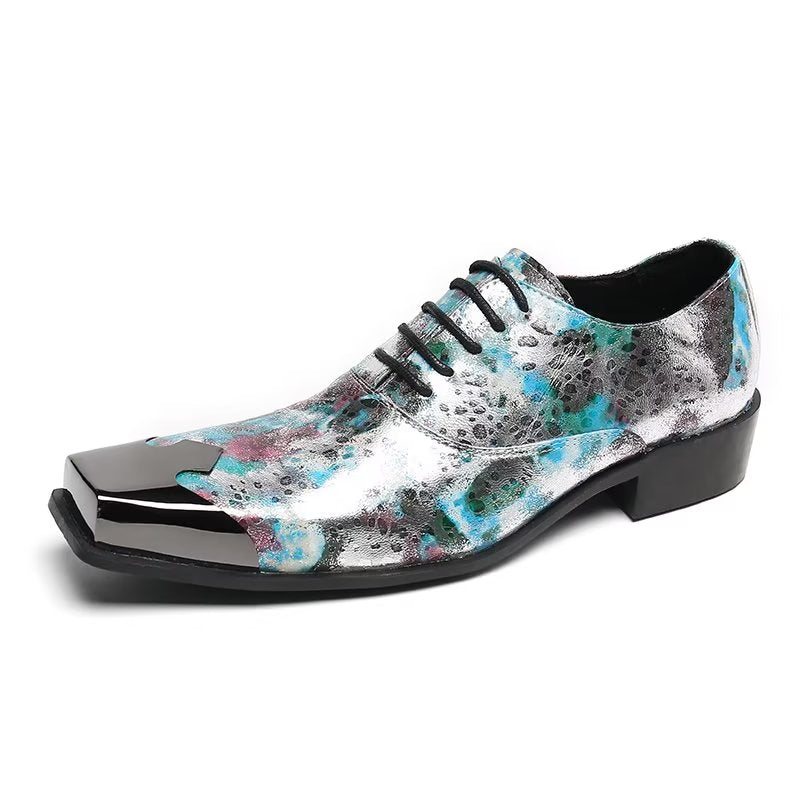 Formelle Herre Sko Exotic Texture Oxford Dress Shoes - Blå