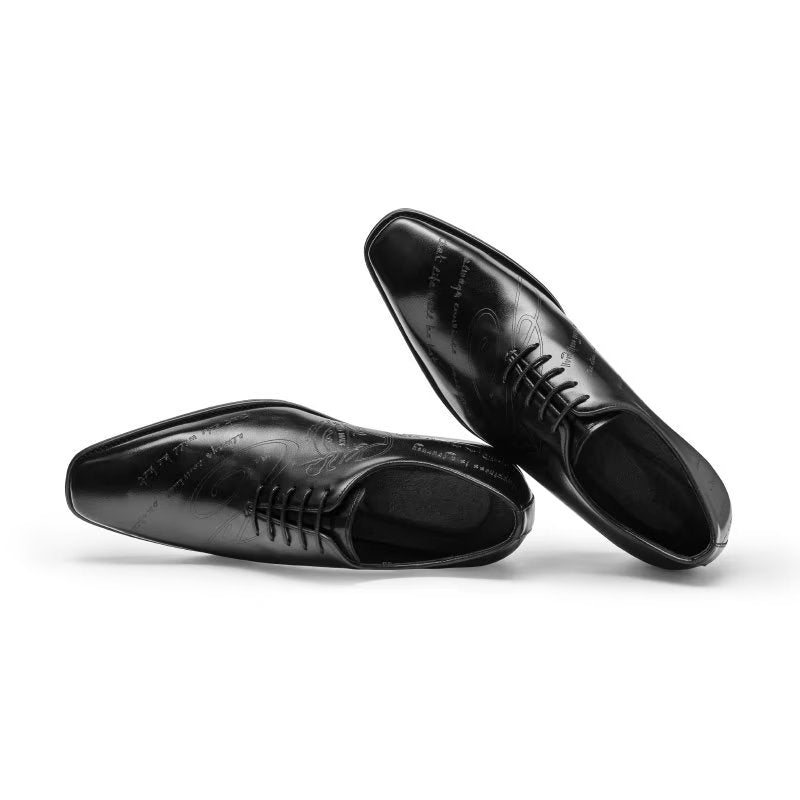 Formelle Herre Sko Exotic Texture Oxford Dress Shoes - Svart