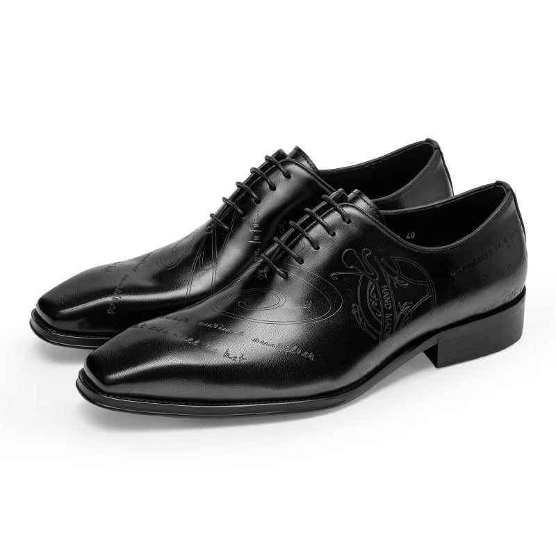 Formelle Herre Sko Exotic Texture Oxford Dress Shoes - Svart