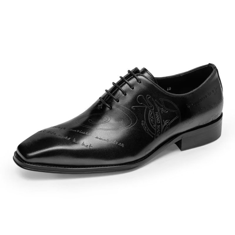 Formelle Herre Sko Exotic Texture Oxford Dress Shoes - Svart