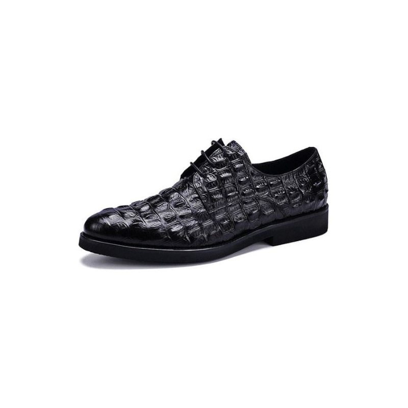 Formelle Herre Sko Luksus Preget Skinn Oxford Brogues - Svart