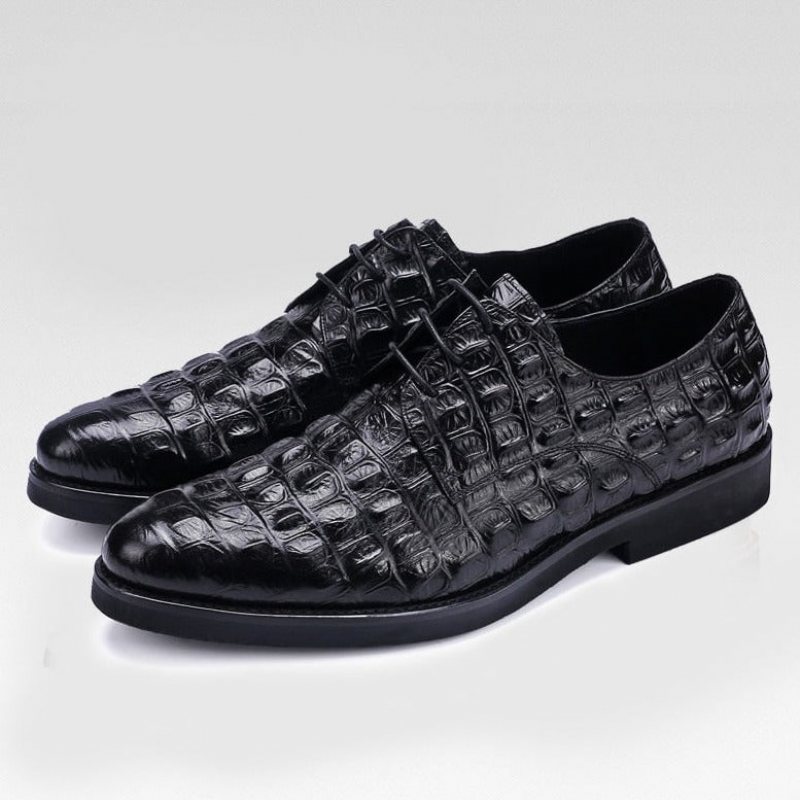 Formelle Herre Sko Luksus Preget Skinn Oxford Brogues - Svart