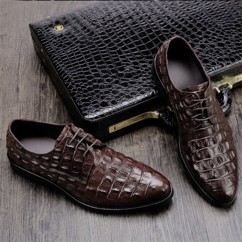 Formelle Herre Sko Luksus Preget Skinn Oxford Brogues - Kaffe