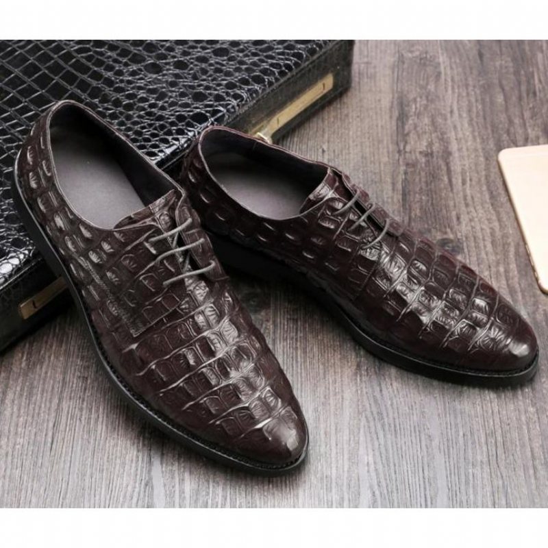 Formelle Herre Sko Luksus Preget Skinn Oxford Brogues - Kaffe