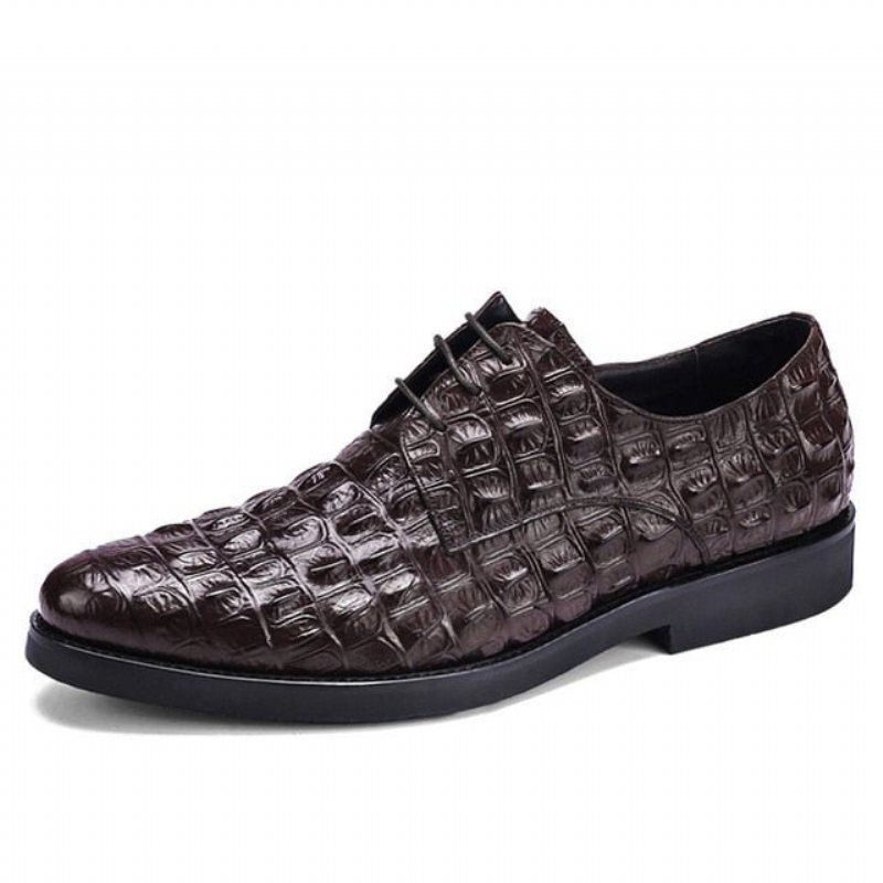 Formelle Herre Sko Luksus Preget Skinn Oxford Brogues - Kaffe