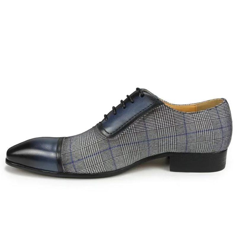 Formelle Herre Sko Luksus Skinn Elegant Brogue Bryllup Oxford - Blå