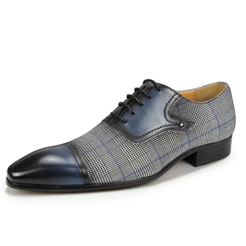 Formelle Herre Sko Luksus Skinn Elegant Brogue Bryllup Oxford - Blå