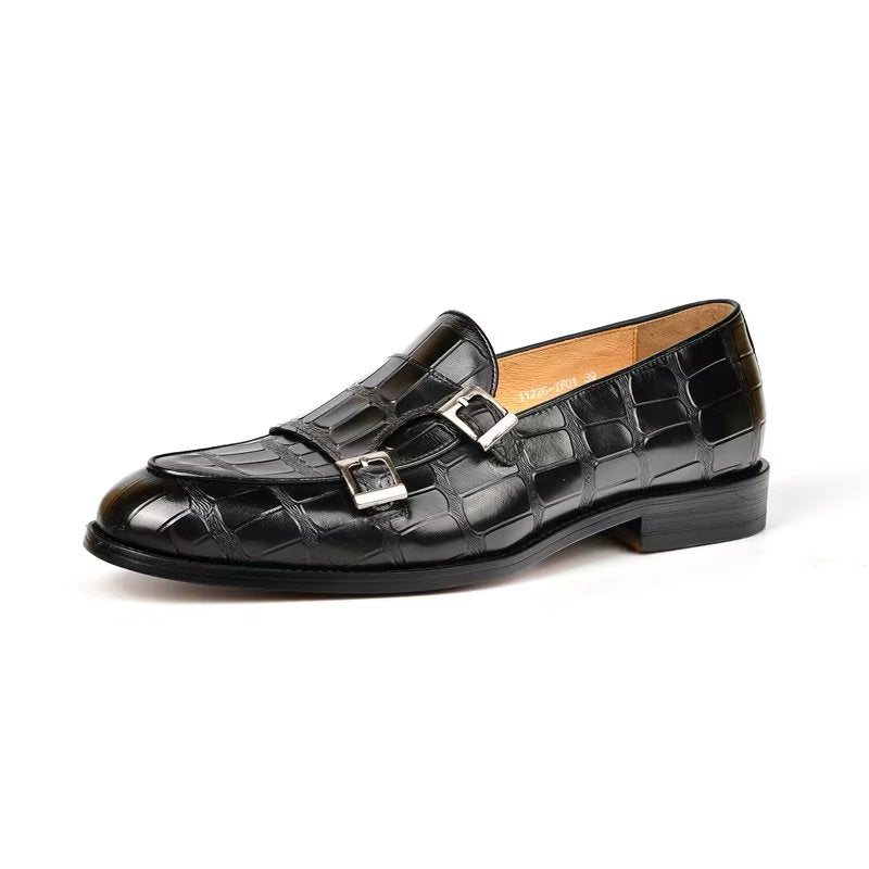 Formelle Herre Sko Med Eksotisk Tekstur Modish Monkstrap Dress