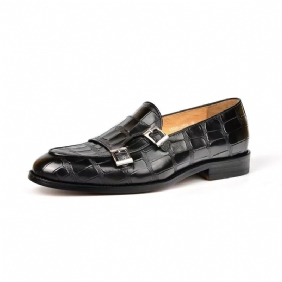 Formelle Herre Sko Med Eksotisk Tekstur Modish Monkstrap Dress