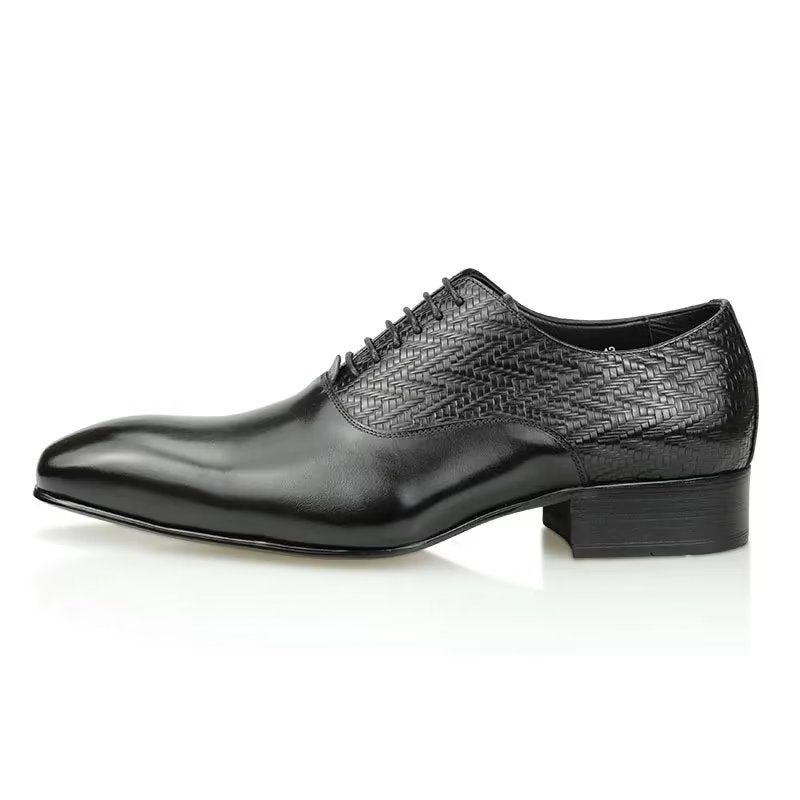 Formelle Herre Sko Modish Brogue Nuptial Oxford Skinnsko - Svart