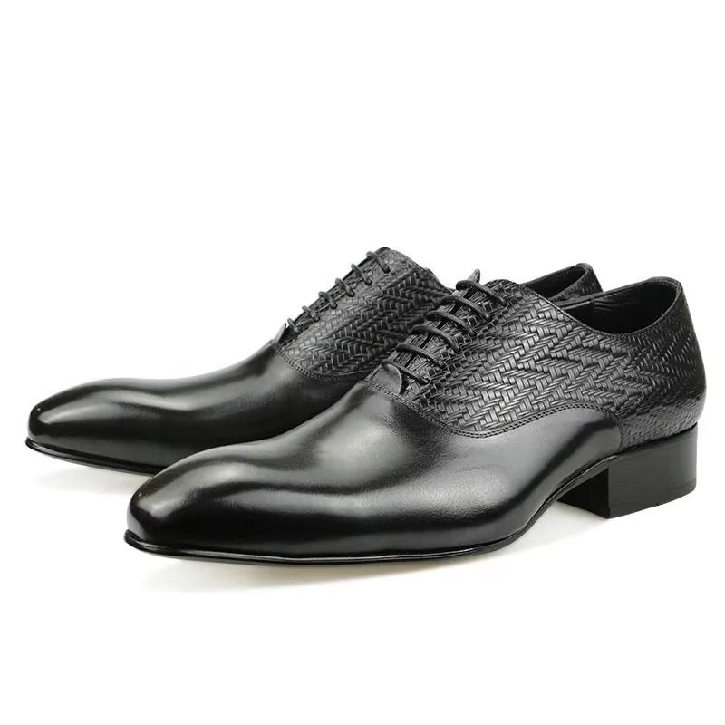 Formelle Herre Sko Modish Brogue Nuptial Oxford Skinnsko - Svart