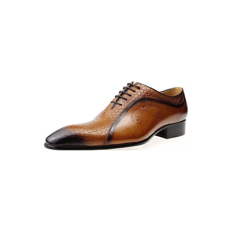 Formelle Herre Sko Overdådig Skinn Brogue Bryllup Oxfords - Brun