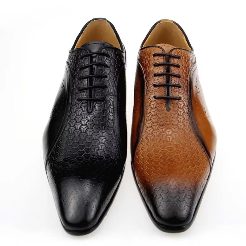 Formelle Herre Sko Overdådig Skinn Brogue Bryllup Oxfords - Brun