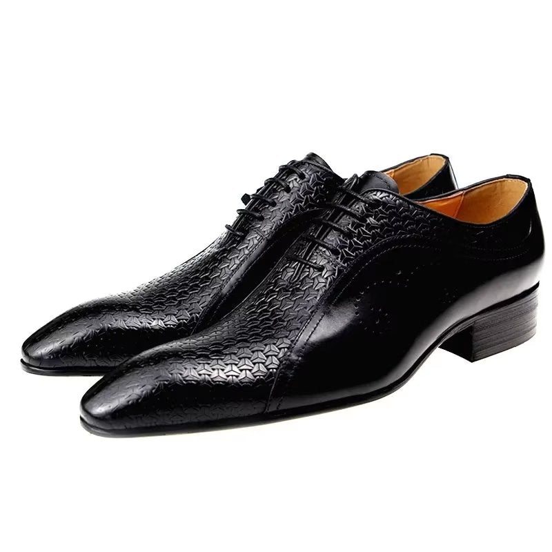 Formelle Herre Sko Overdådig Skinn Brogue Bryllup Oxfords - Sort