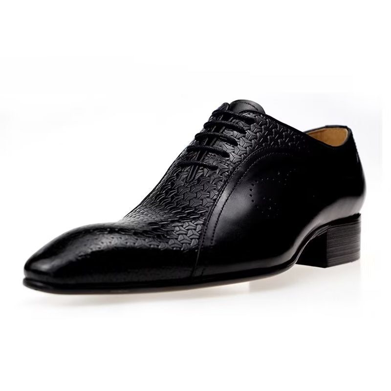 Formelle Herre Sko Overdådig Skinn Brogue Bryllup Oxfords - Sort