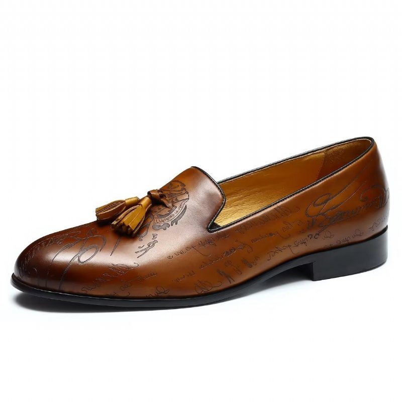 Formelle Herre Sko Overdådig Skinn Slip On Brogue Dress