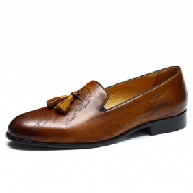 Formelle Herre Sko Overdådig Skinn Slip On Brogue Dress