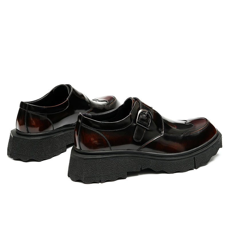 Formelle Herresko Eksotiske Skinn-slip-on Designer Bryllupsbrogues - Kaffe