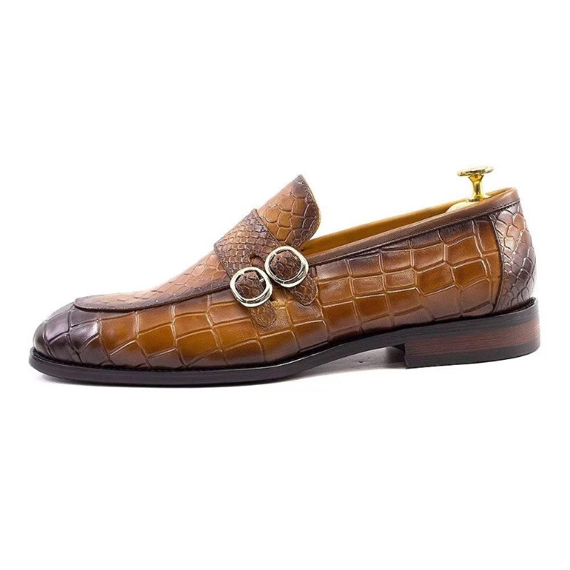 Formelle Herresko Ekte Skinn Elegant Crocformal Classic Brogues - Brun