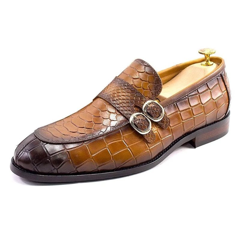 Formelle Herresko Ekte Skinn Elegant Crocformal Classic Brogues - Brun