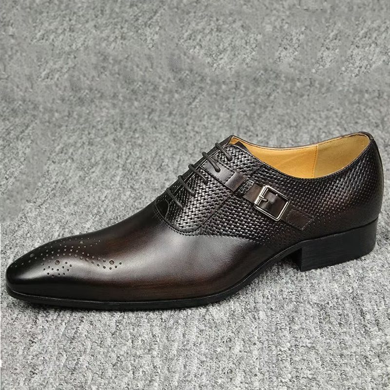 Formelle Herresko Ekte Skinn Elegante Bryllup Brogue Sko - Kaffe