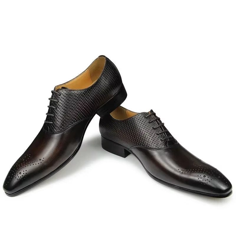 Formelle Herresko Ekte Skinn Elegante Bryllup Brogue Sko - Kaffe