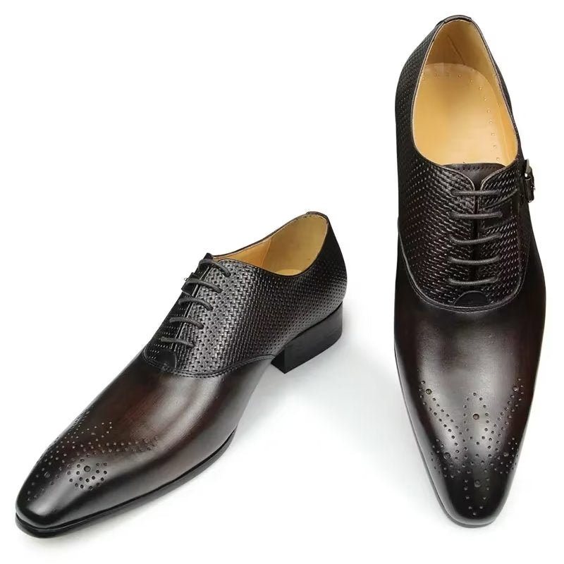 Formelle Herresko Ekte Skinn Elegante Bryllup Brogue Sko - Kaffe