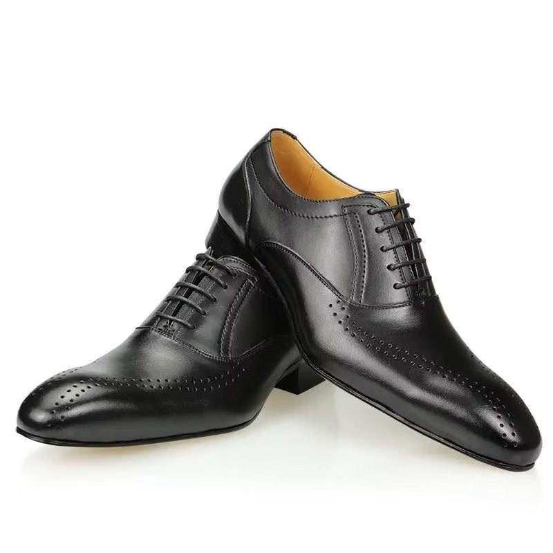 Formelle Herresko Ekte Skinn Elegante Bryllupsbrogues - Svart